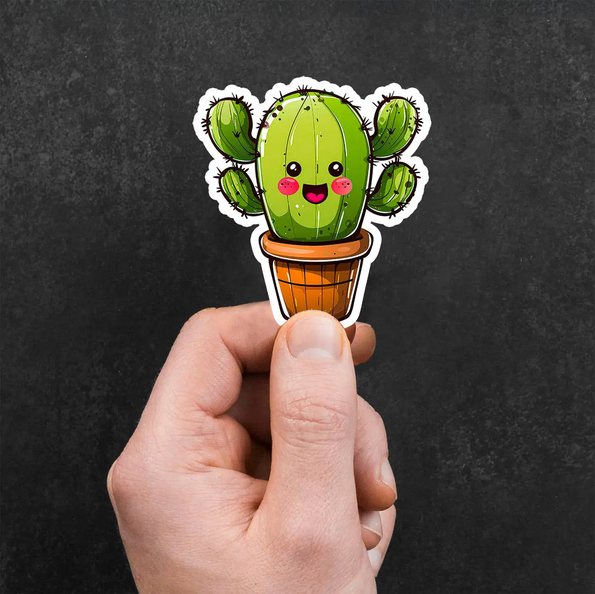 Cute Cactus Character Sticker
