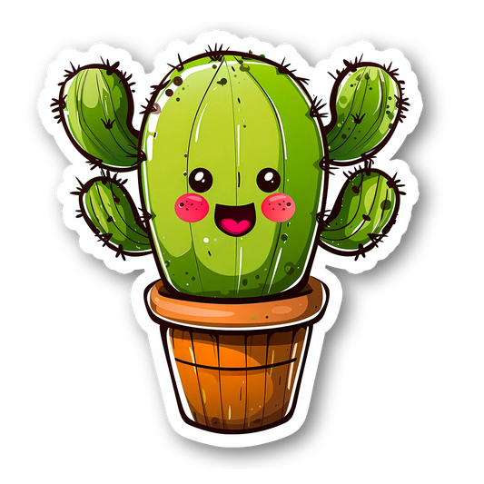 Cute Cactus Character Sticker