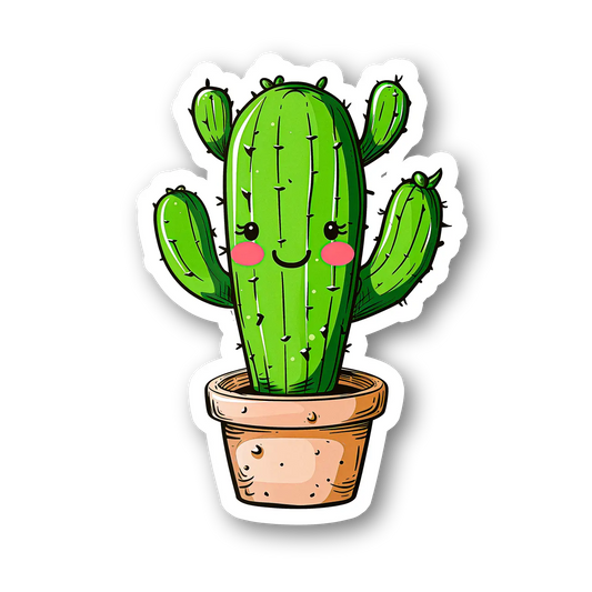 Cute Cactus in Pot Sticker