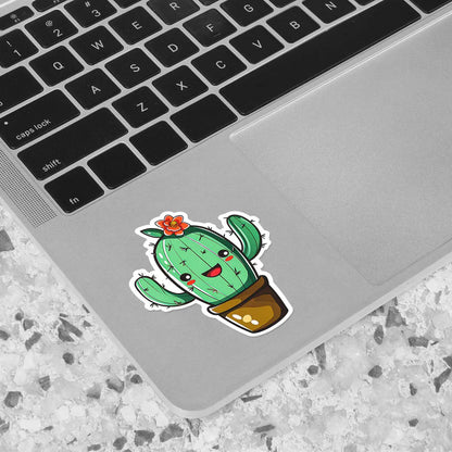 Cute Cactus with Flower Sticker