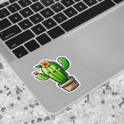 Cute Cactus with Flower Sticker