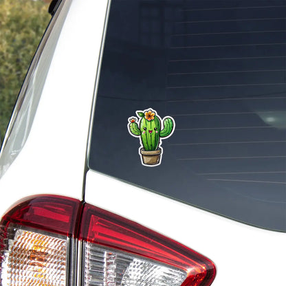 Cute Cactus with Flower Sticker