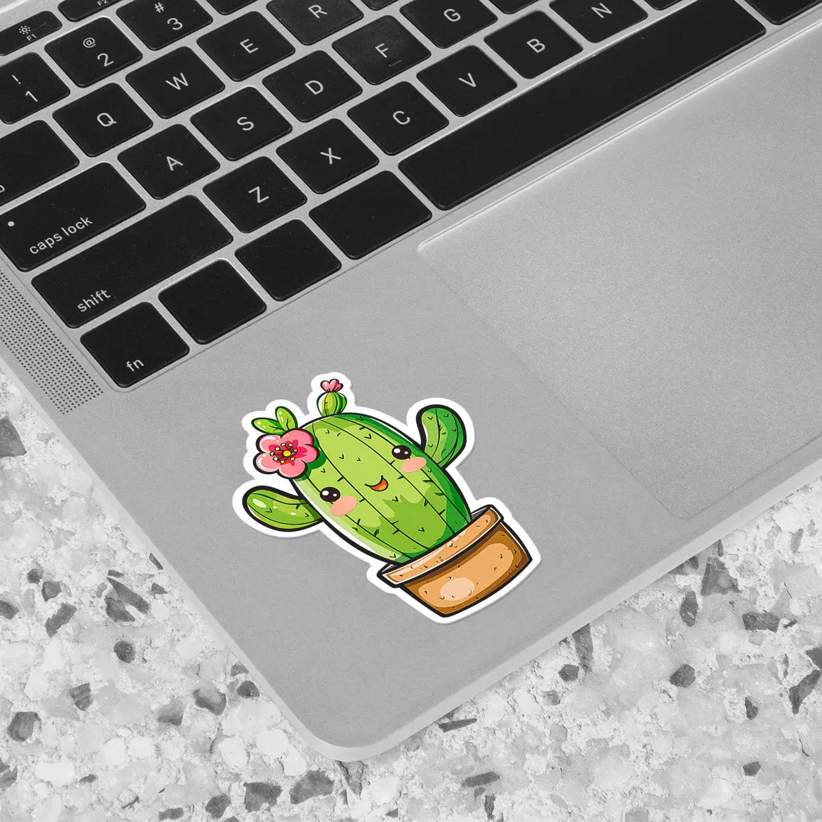 Cute Cactus with Flower Sticker