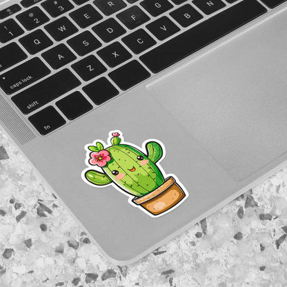 Cute Cactus with Flower Sticker