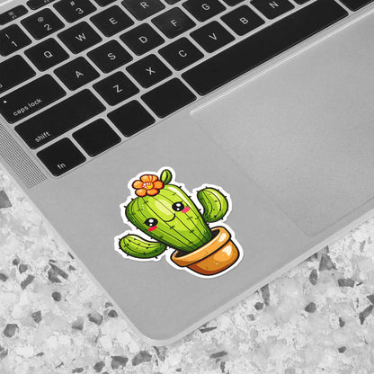Cute Cactus with Flower Sticker