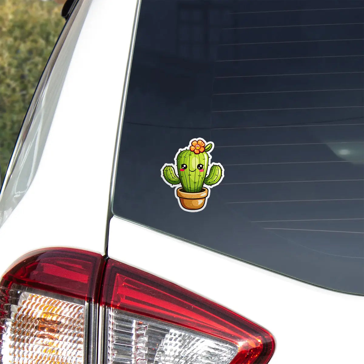 Cute Cactus with Flower Sticker