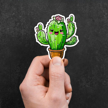 Cute Cactus with Flowers Sticker