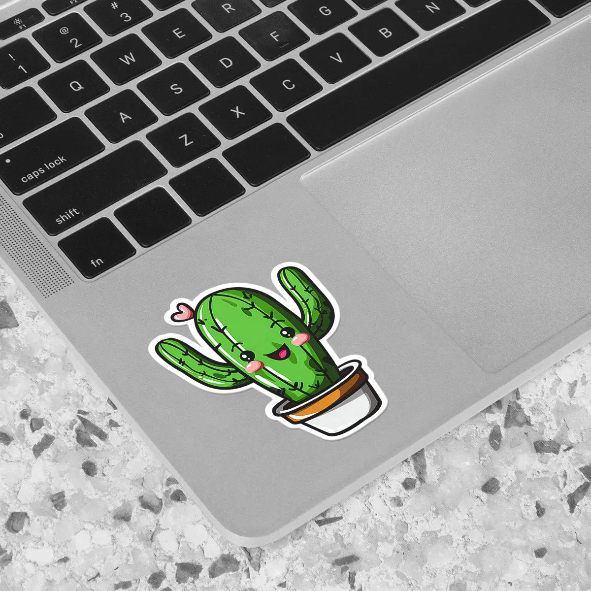 Cute Cactus with Heart Sticker