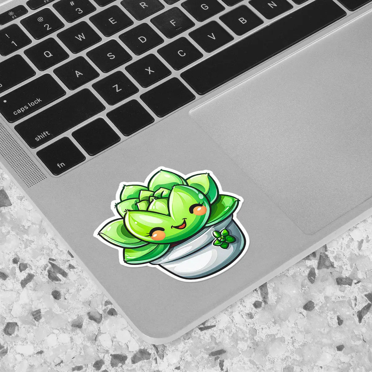 cartoon succulent images Whimsical Smiling Succulent Plant Sticker – Instafreshener