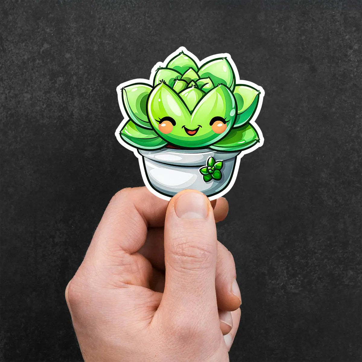 Cute Cartoon Succulent Plant Sticker