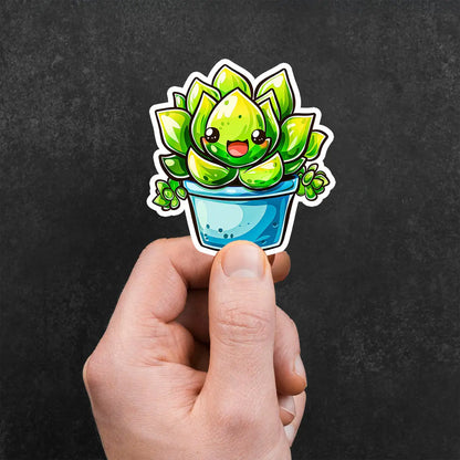 Cute Cartoon Succulent Plant Sticker