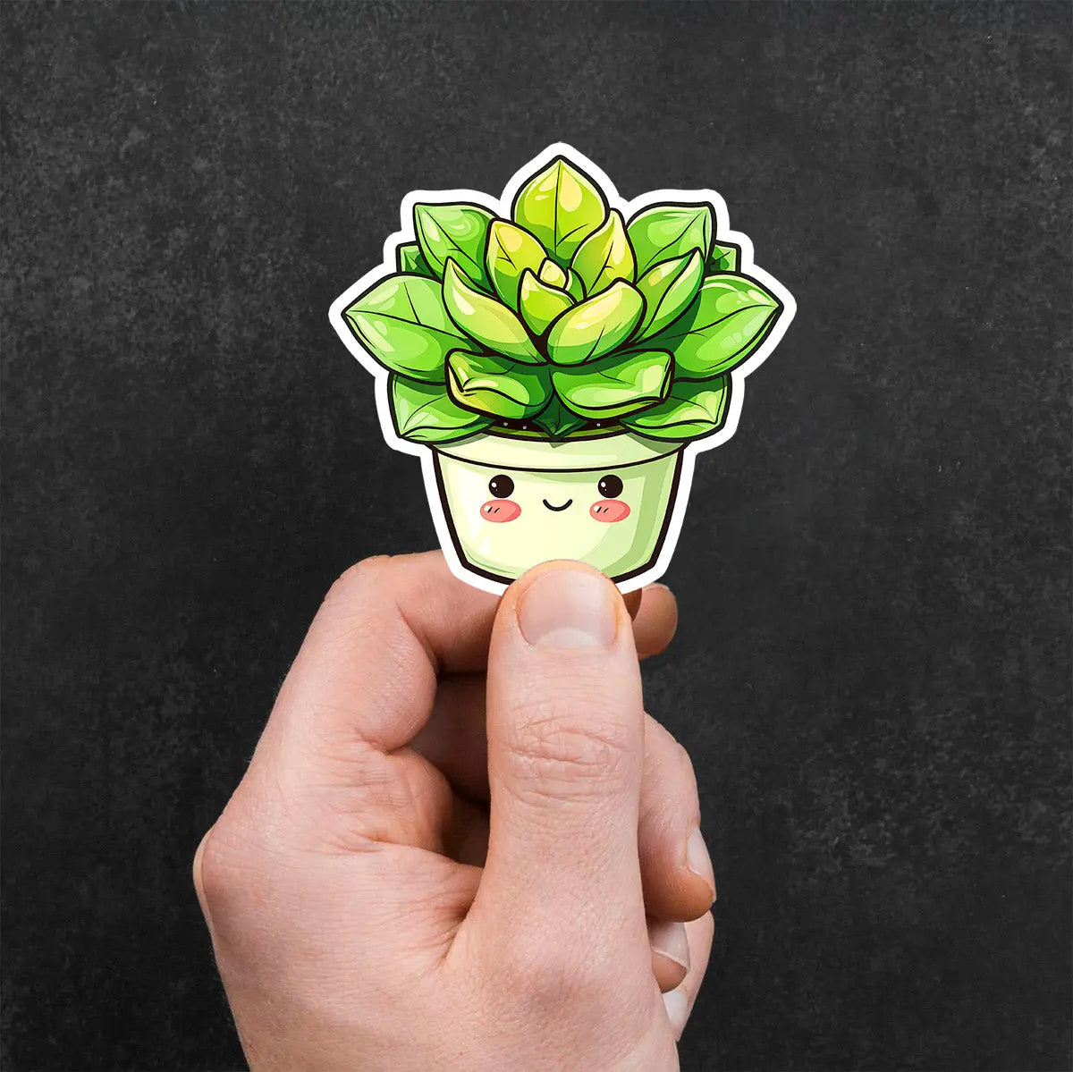 Cute Cartoon Succulent Plant Sticker