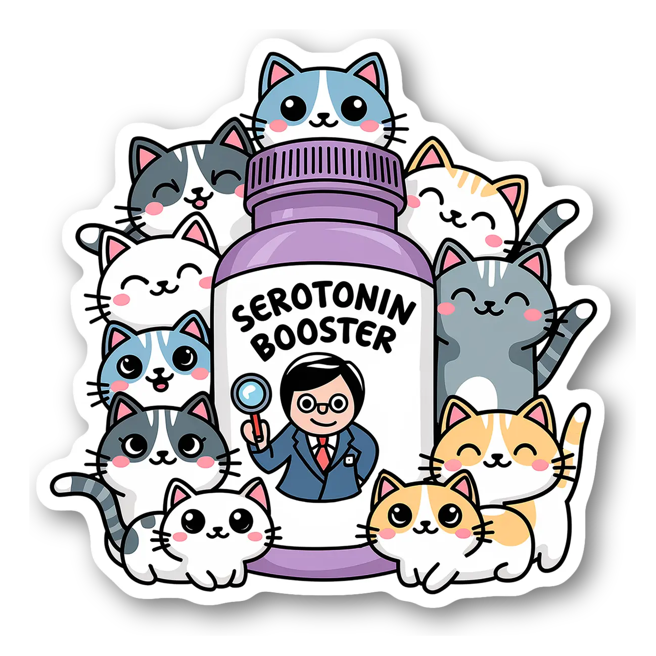 Cute Cat Serotonin Booster Magnet