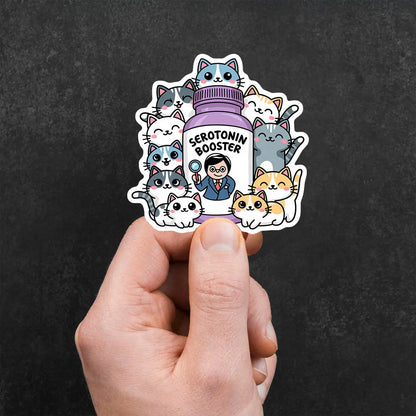 Cute Cat Serotonin Booster Sticker