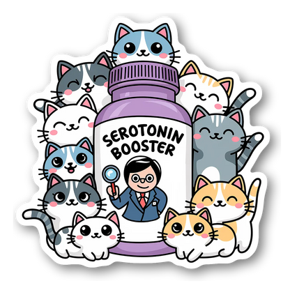 Cute Cat Serotonin Booster Sticker
