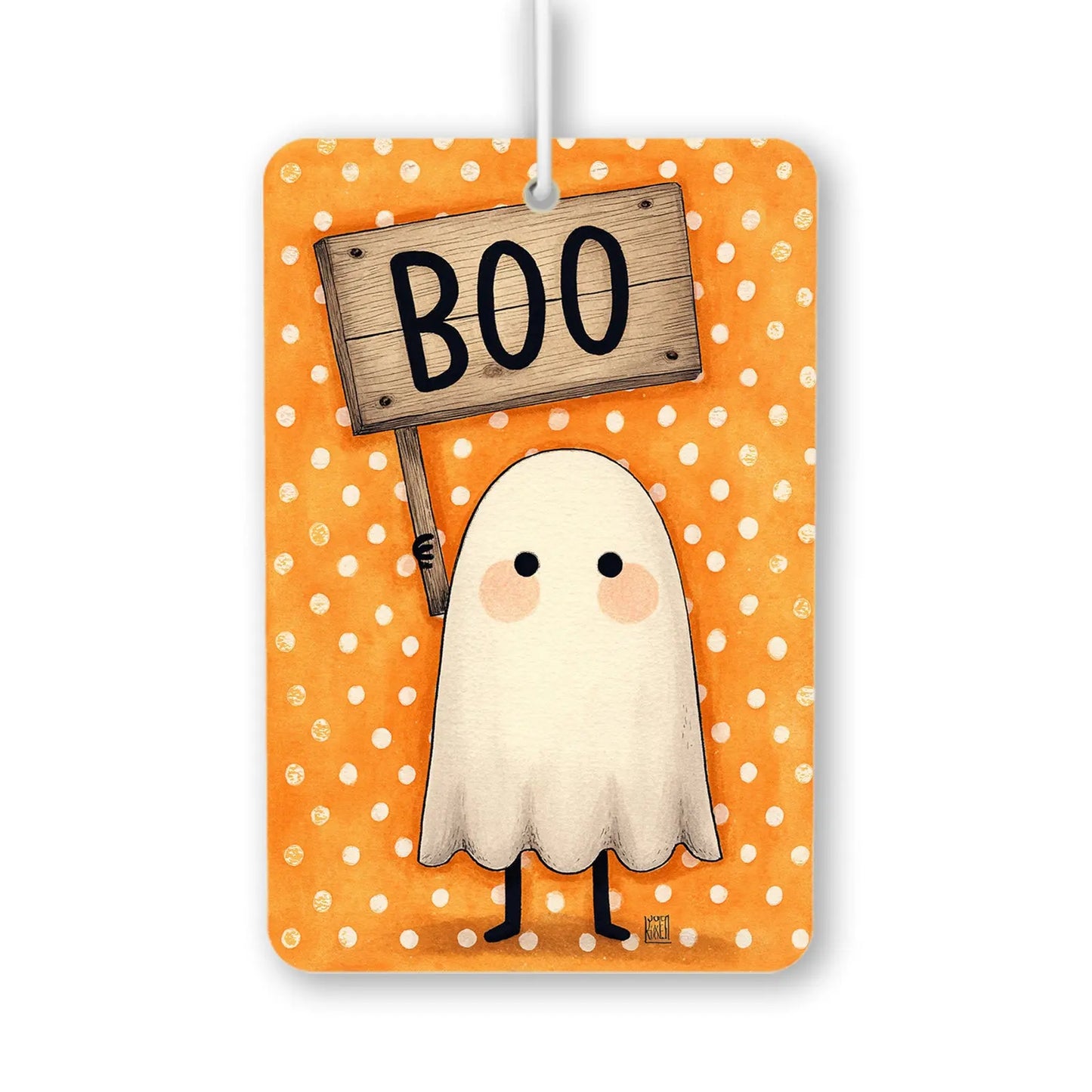Cute Ghost Holding 'Boo' Sign Air Freshener