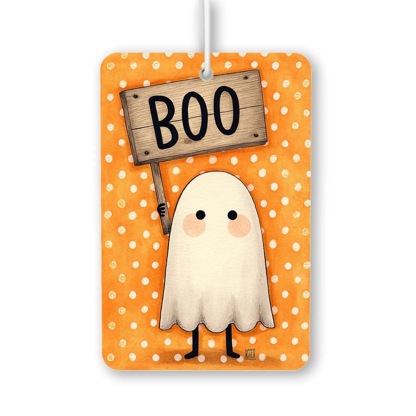 Cute Ghost Holding 'Boo' Sign Air Freshener