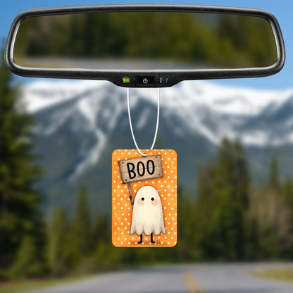 Cute Ghost Holding 'Boo' Sign Air Freshener