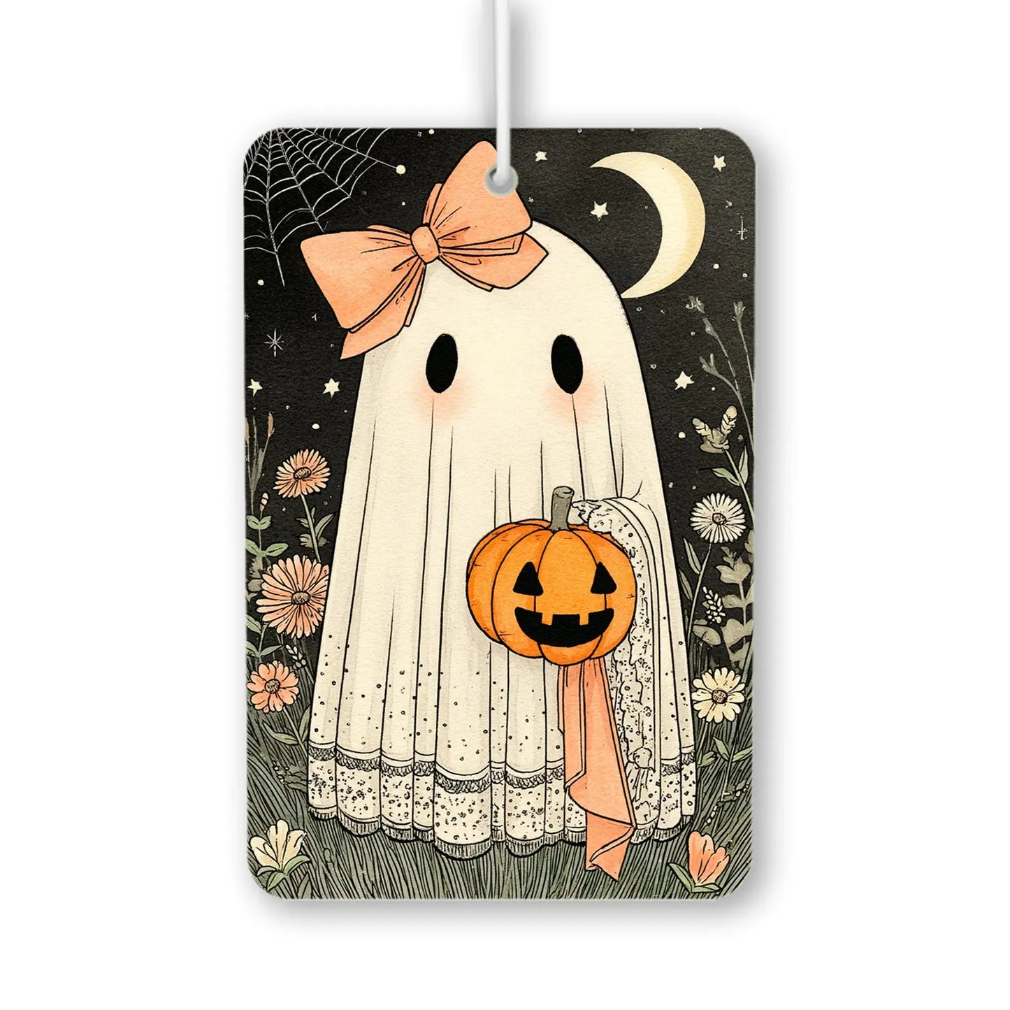 Cute Ghost with Pumpkin Air Freshener