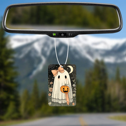 Cute Ghost with Pumpkin Air Freshener