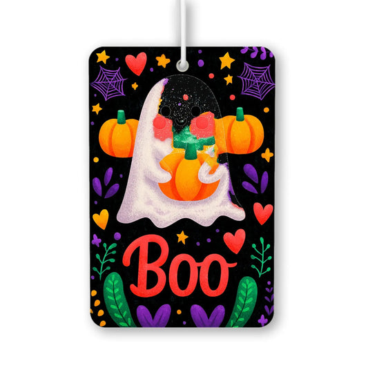 Cute Ghost with Pumpkins and 'Boo' Air Freshener
