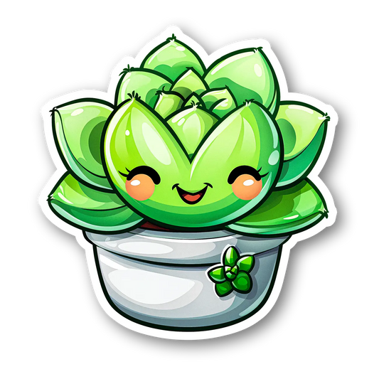 Cute Green Succulent Magnet