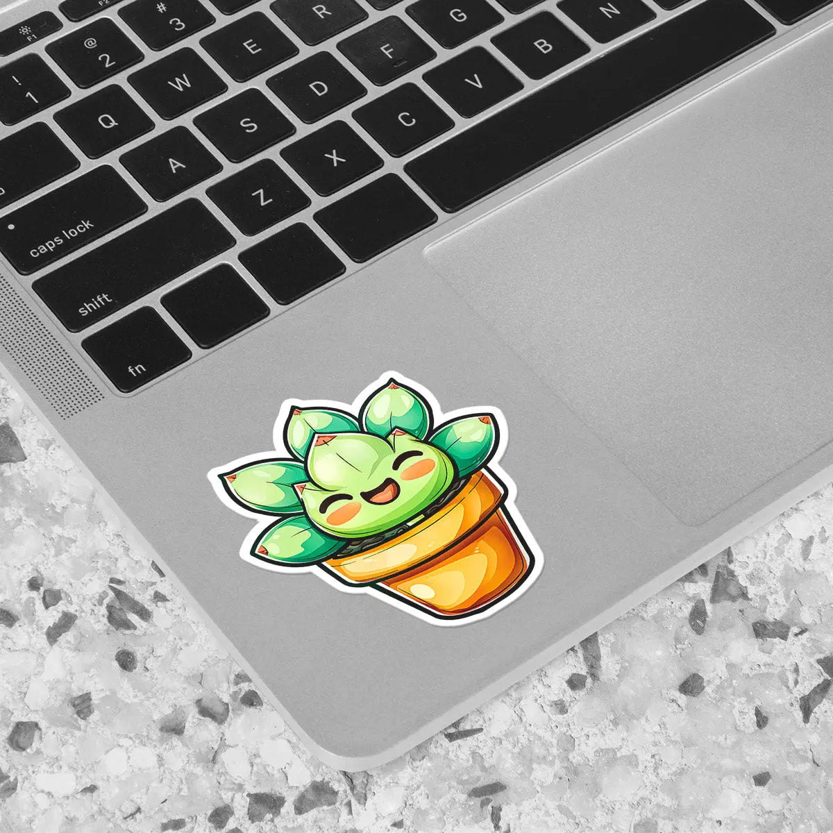 Cute Happy Succulent Plant Sticker