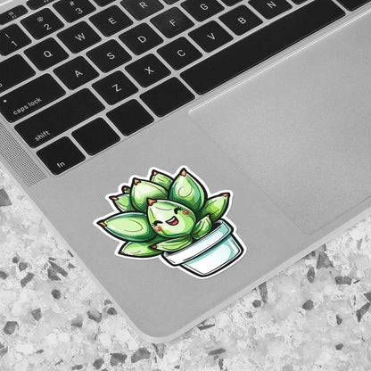 Cute Happy Succulent Plant Sticker