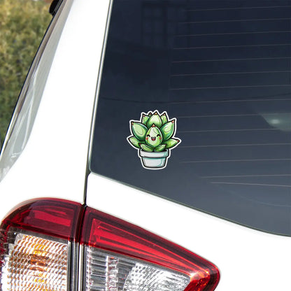 Cute Happy Succulent Plant Sticker