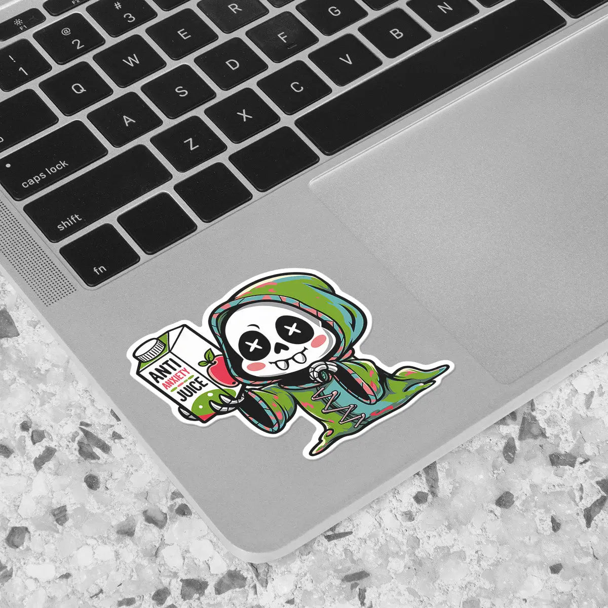 Cute Skeleton with Anti Anxiety Juice Sticker