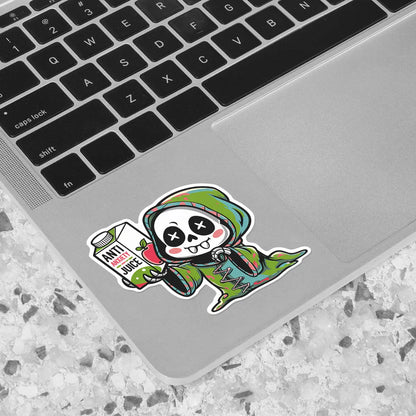 Cute Skeleton with Anti Anxiety Juice Sticker