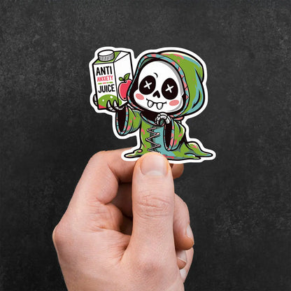 Cute Skeleton with Anti Anxiety Juice Sticker