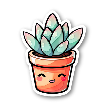 Cute Succulent Plant Sticker