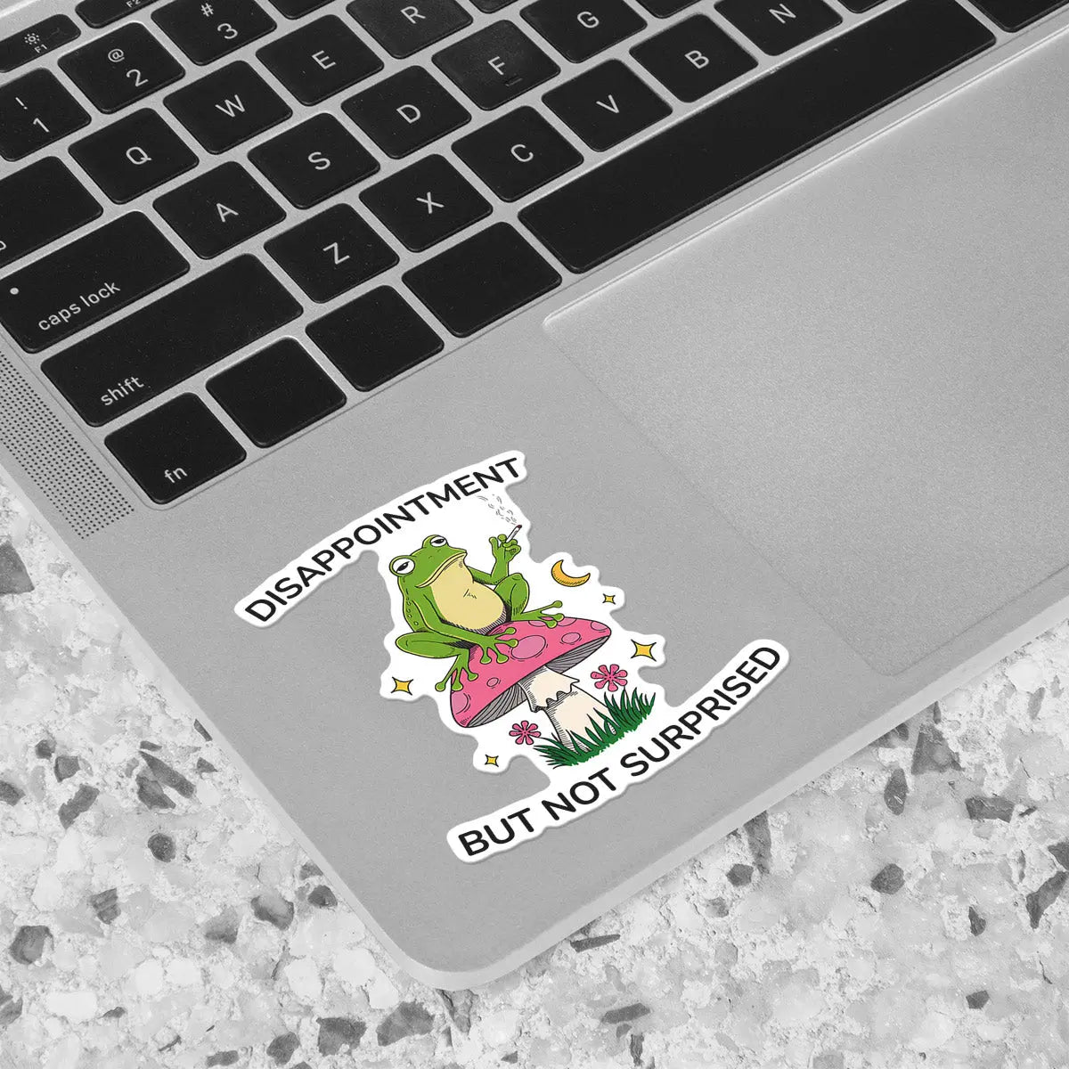 Disappointment Frog on Mushroom Sticker