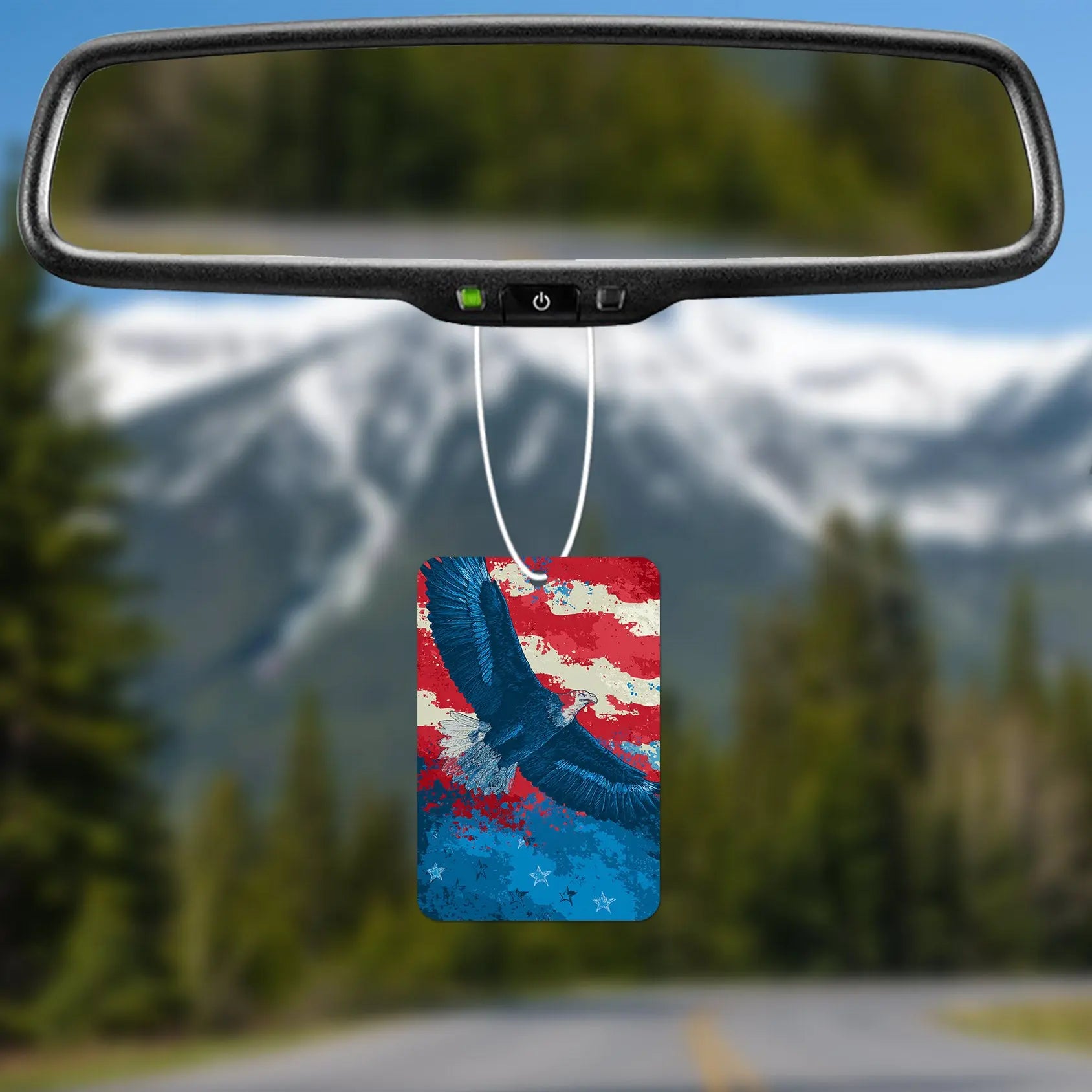 Eagle Soaring Over Patriotic Background Air Freshener