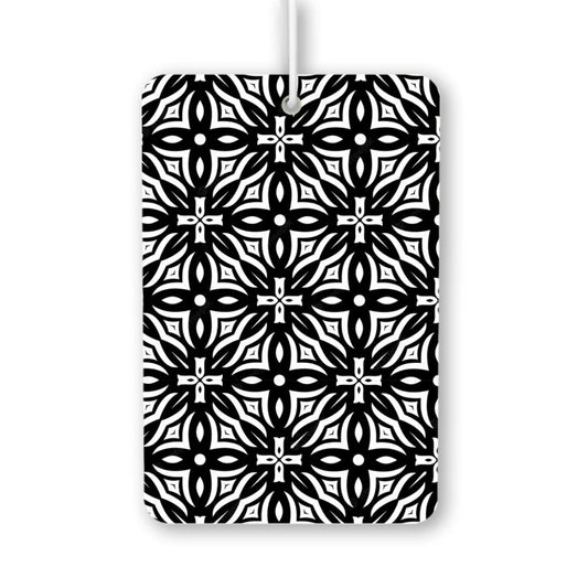 Elegant Black and White Floral Pattern Air Freshener