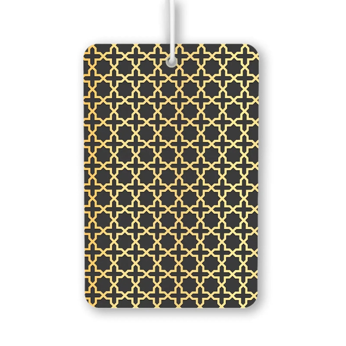 Elegant Gold and Black Geometric Pattern Air Freshener