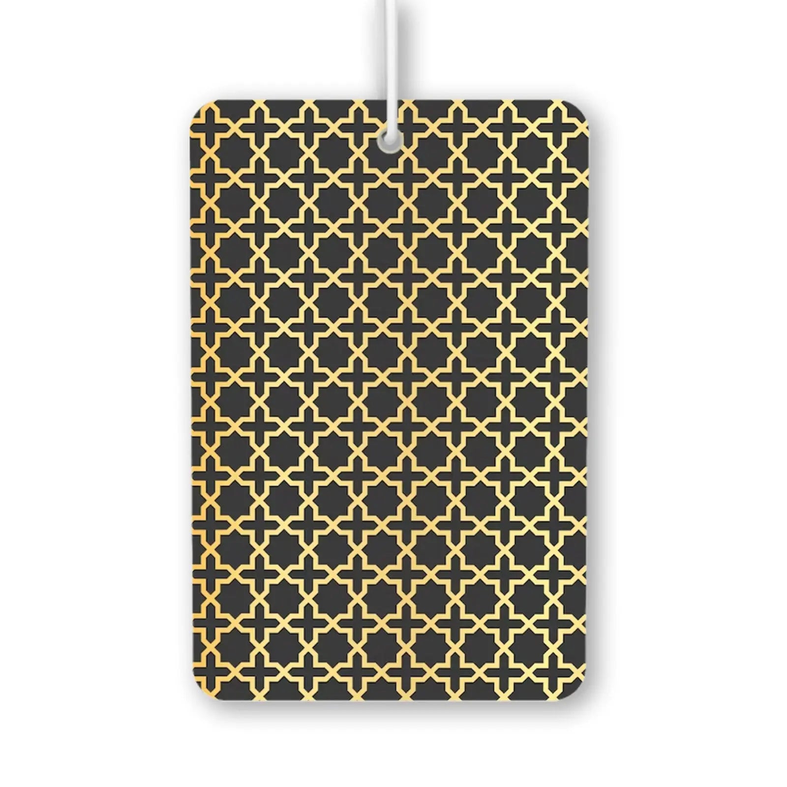 Elegant Gold and Black Geometric Pattern Air Freshener