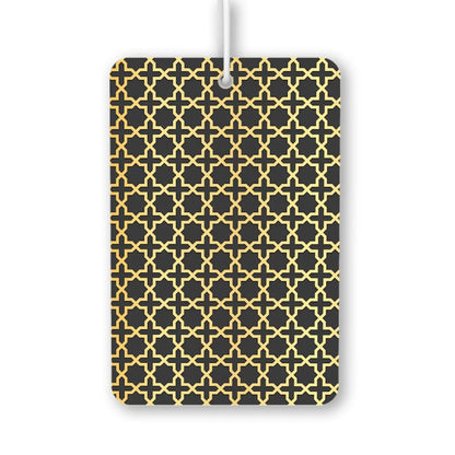 Elegant Gold and Black Geometric Pattern Air Freshener