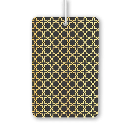 Elegant Gold and Black Geometric Pattern Air Freshener