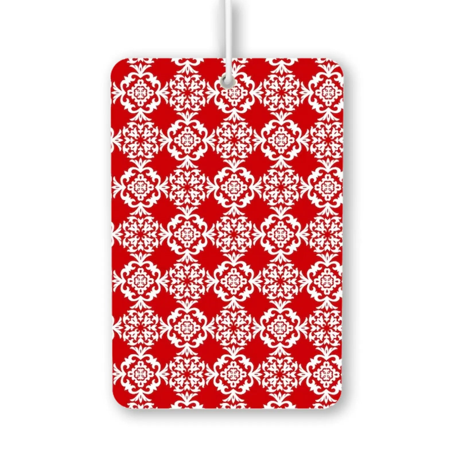 Elegant Red and White Floral Pattern Air Freshener