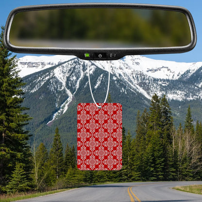 Elegant Red Floral Pattern Air Freshener