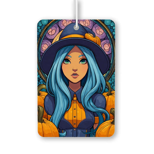 Enchanting Witch with Pumpkins Air Freshener