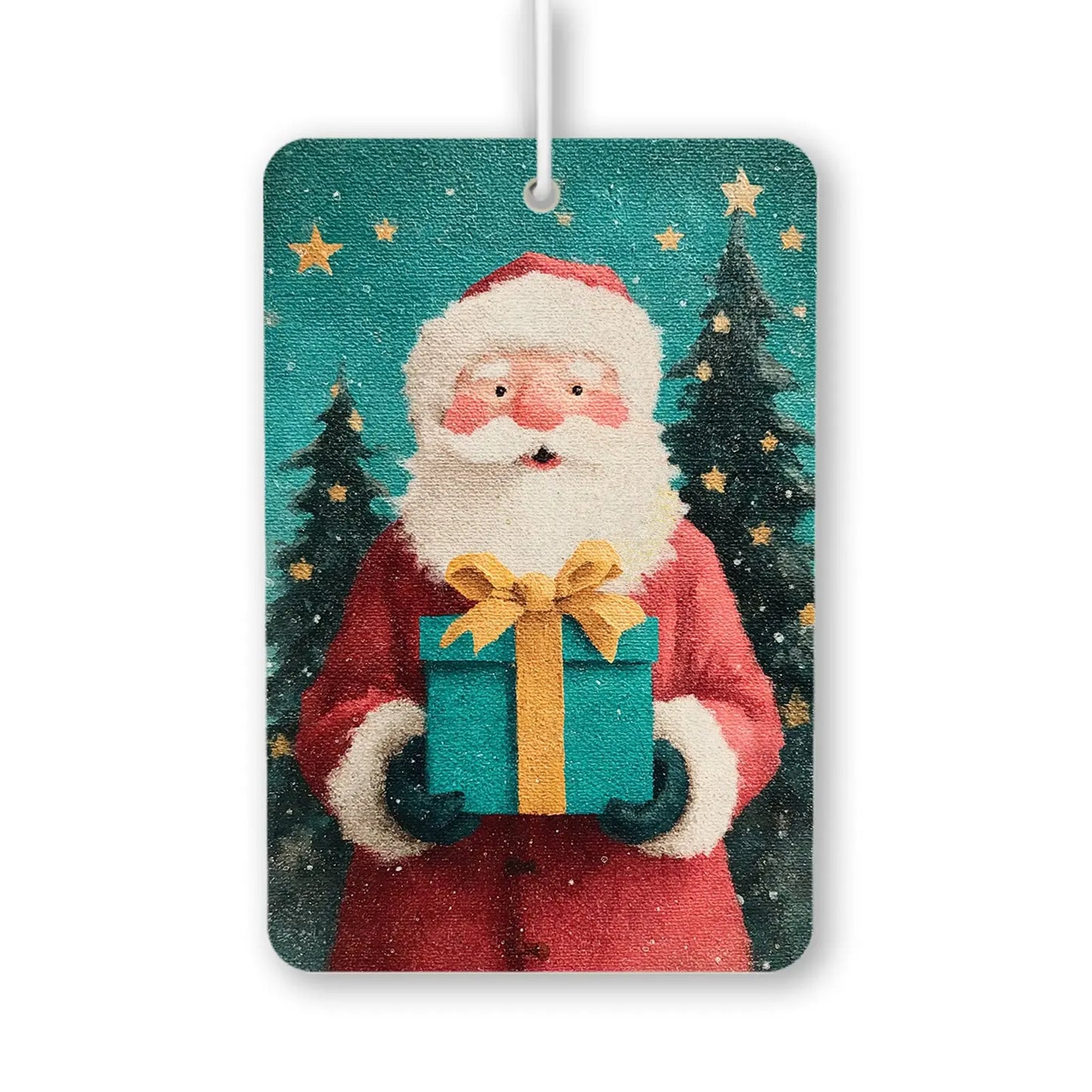 Festive Santa Holding Gift Air Freshener