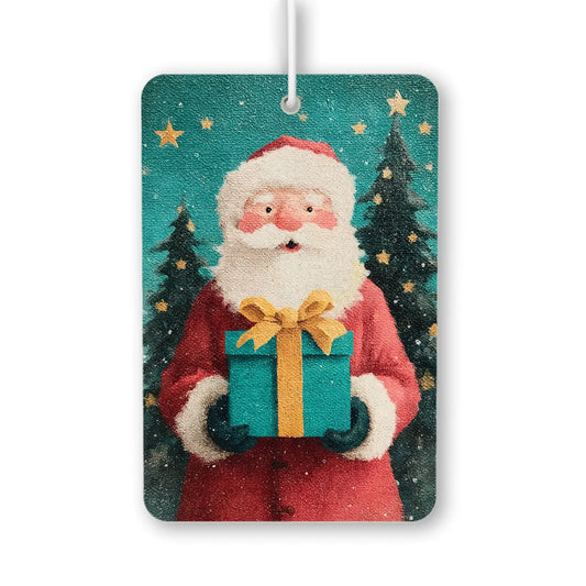 Festive Santa Holding Gift Air Freshener