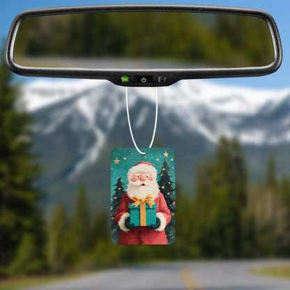 Festive Santa Holding Gift Air Freshener