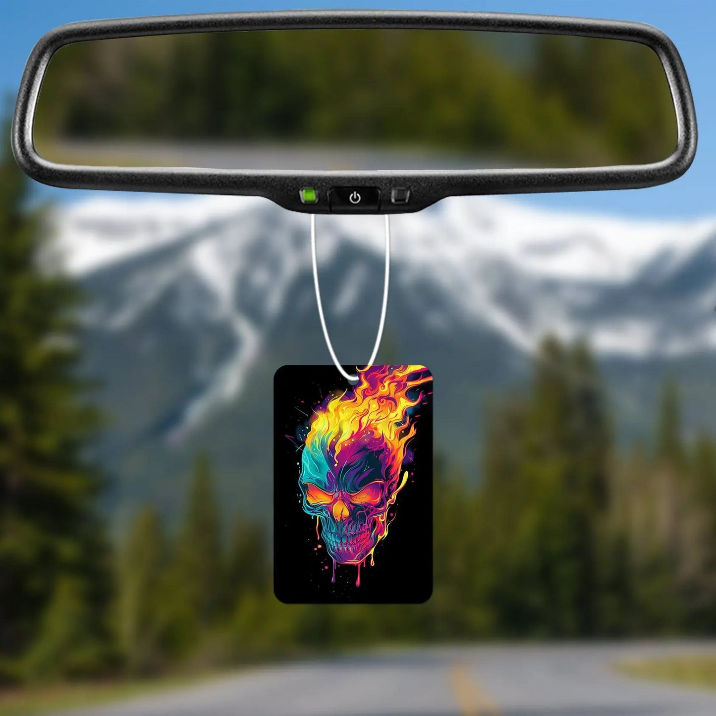 Flaming Skull Air Freshener