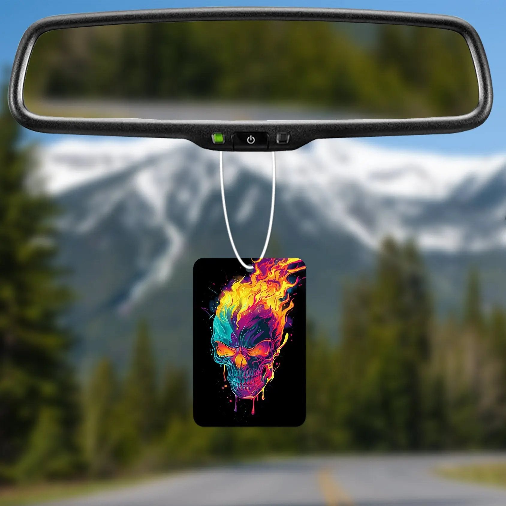 Flaming Skull Air Freshener