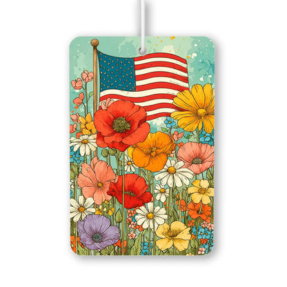 Floral American Flag Air Freshener