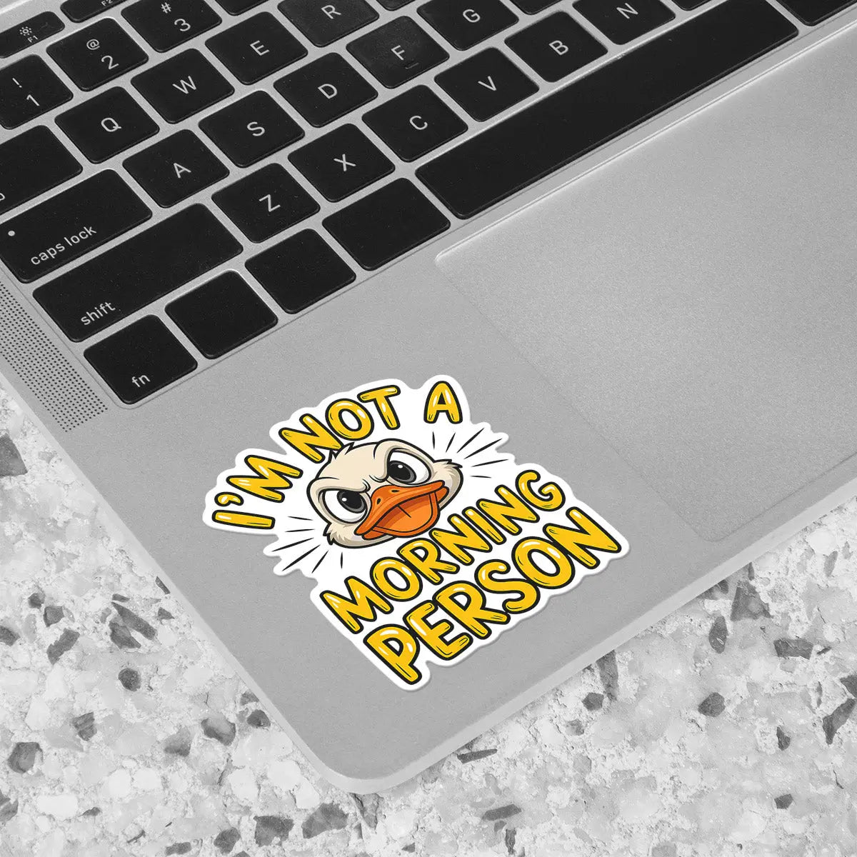 Funny Duck 'I'm Not a Morning Person' Sticker